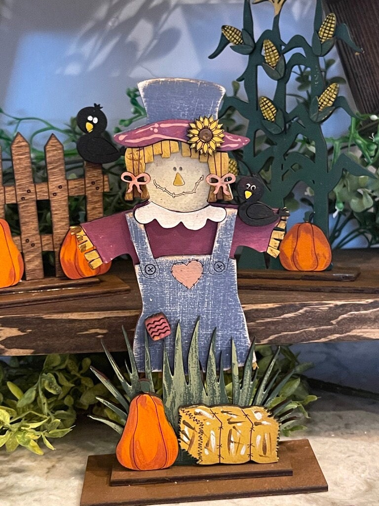 Build Your Family - Fall Family Decor - Scarecrow Tiered Tray Decor