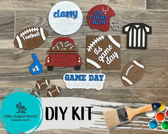 Football Tiered Tray Bundle DIY - Fall Football Paint Kit for Adults