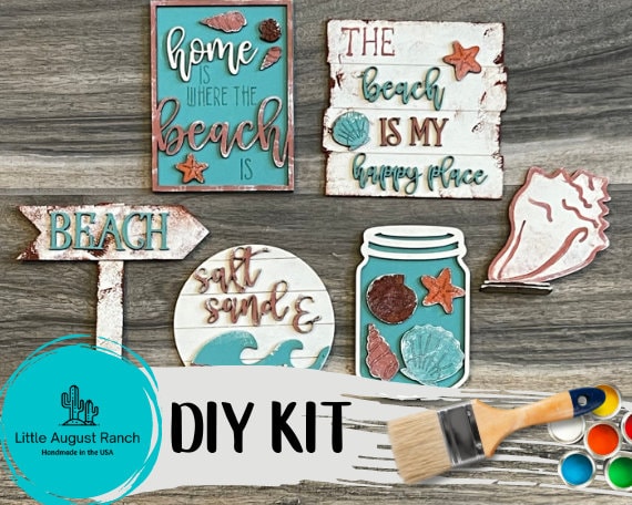 DIY Beach Tiered Tray - Beach Tier Tray - Paint it Yourself