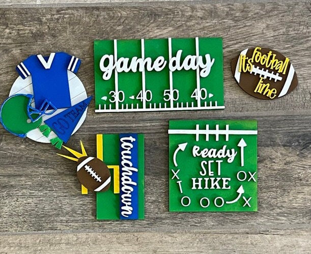 Football Tiered Tray Set - Finished Tiered Tray Bundle