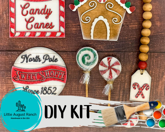 Christmas Candy Shop Tiered Tray Decor Bundle DIY - Candy Cane Tiered Tray