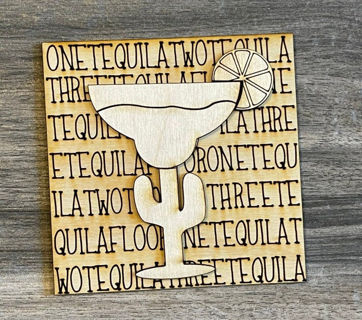 Taco and Margarita - DIY Leaning Ladder Insert Kit - Interchangeable Decor - Chip Dip Sign - Cinco de Mayo Square