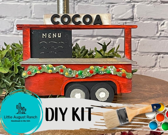 Hot Cocoa Stand Tiered Tray Decor DIY -Christmas Tiered Tray - Paint it Yourself