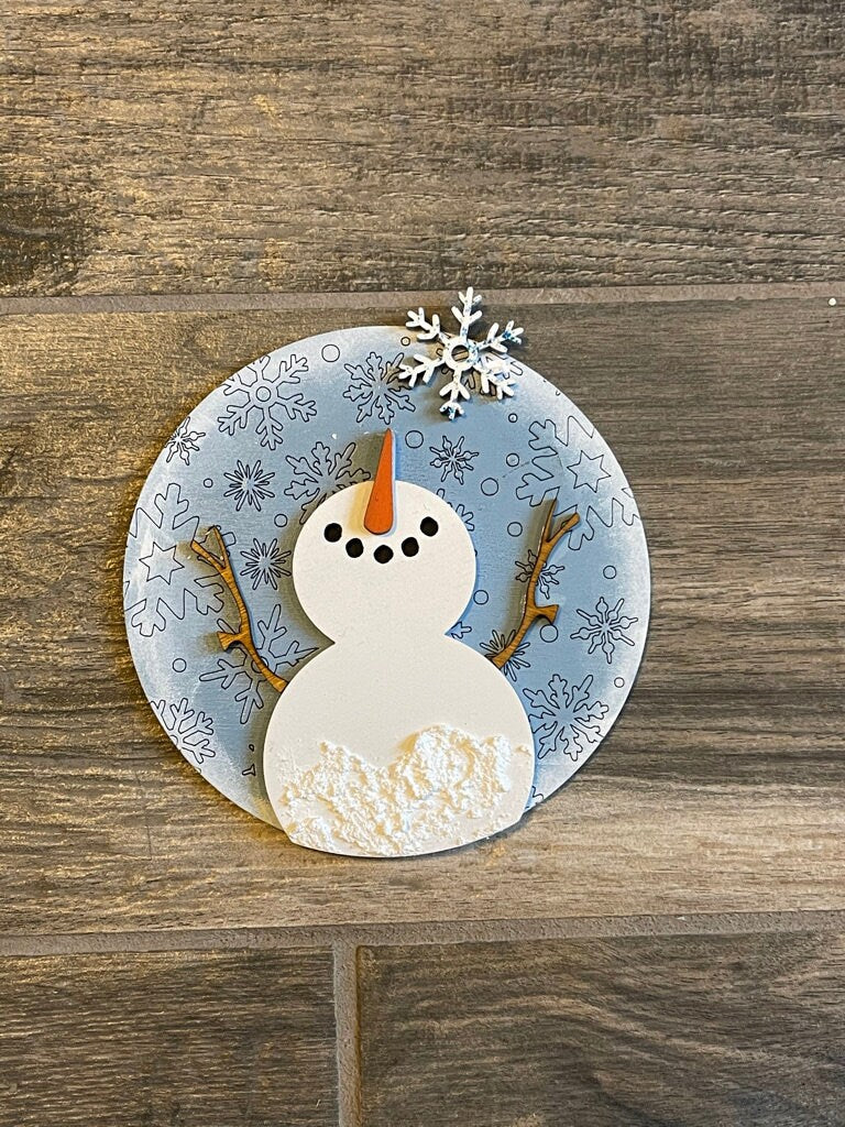 Snowmen Tiered Tray Set - Finished Tray Bundle - Winter Finished Tiered Tray Bundle - Let it Snow - Snowman small Decor