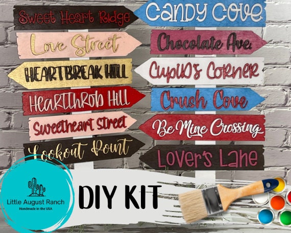 DIY Valentines Tiered Tray - Valentine Street Signs -Tiered Tray Decor Bundle DIY - Valentine Standing Decor - Shelf Decor