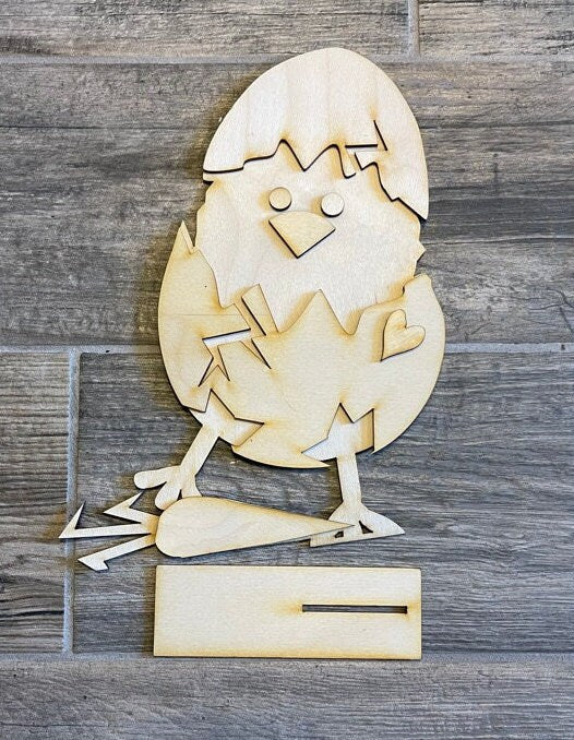 DIY Easter Decor - Baby Easter Chick - Baby Easter Bunny - Hatching Egg Decor -Easter Paint Kit Wood Blanks