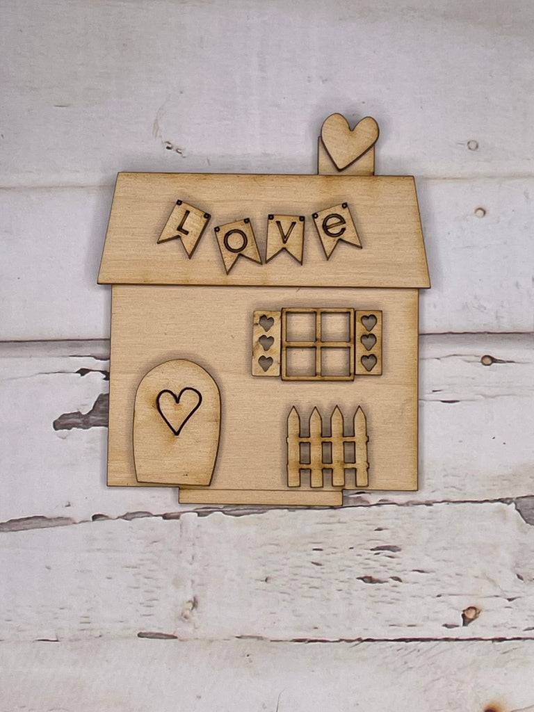 DIY Valentine Village Standing Houses - Cupid's Village - Valentine Wood Blanks