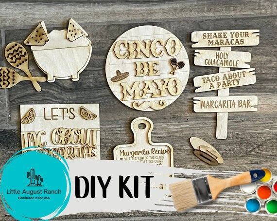 DIY Margarita Tiered Tray Kit - Taco Tier Tray - Paint it Yourself Cinco De Mayo