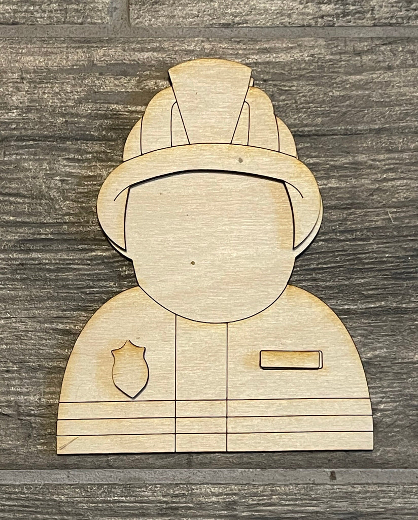 DIY Firefighter Tiered Tray - Fireman Enforcement Tier Tray Bundle - Paint it Yourself - First Responder Wood Blanks for Crafting