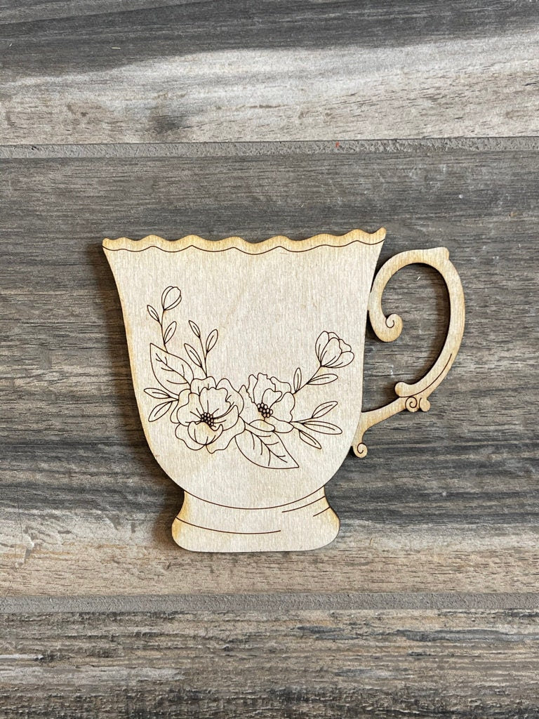 Tea Tiered Tray Decor Bundle DIY - Teapot DIY - Spill the Tea - Tea Wood Blanks - Vintage Tea Wood Blanks
