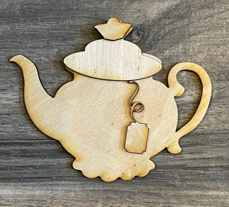 Tea Tiered Tray Decor Bundle DIY - Teapot DIY -Tea Time - Tea Wood Blanks