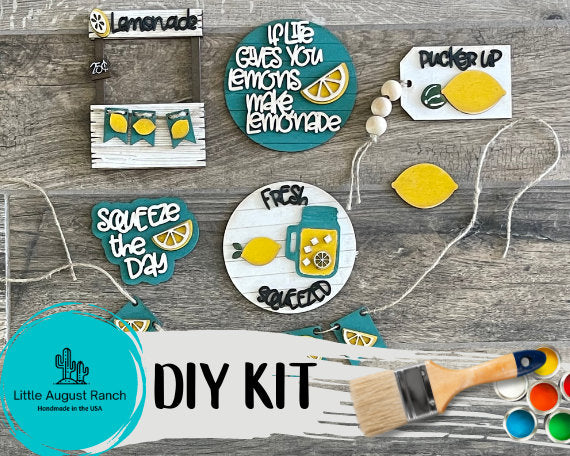 Lemonade Tiered Tray DIY Paint Kit - Lemonade Stand Wood Blanks - Summer Wood Blanks - U-Pick