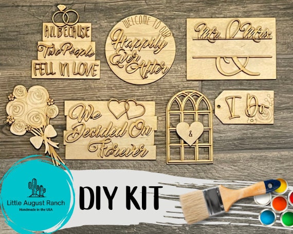 DIY Wedding Tiered Tray Bundle - Bridal Shower Tiered Tray Kit - Party Tiered Tray - Celebrate Paint it Yourself