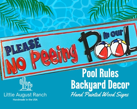 Tiki Sign - NO Peeing in Our Pool