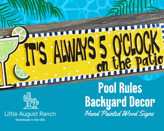 CUSTOM Tiki Pool Rules Sign - Backyard Signs
