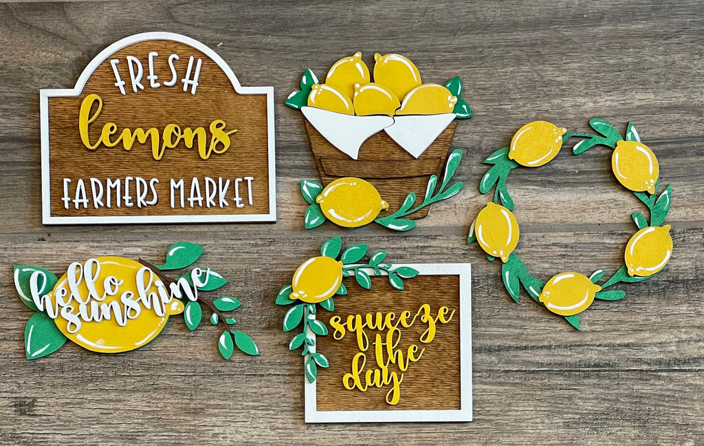 Lemon Tiered Tray Set - Finished Tiered Tray Bundle