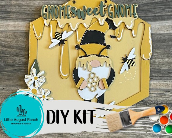 Honey Bee  Welcome Door Hanger DIY Kit - Summer Welcome Paint Kit Wall Hanging -Summer Paint Kit