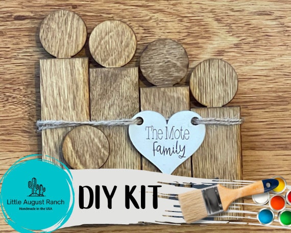 Family Tiered Tray Set  DIY - Personalized Finished Tiered Tray Bundle - Block Family - Custom Tiered Tray Pieces Paint and Stain Yourself