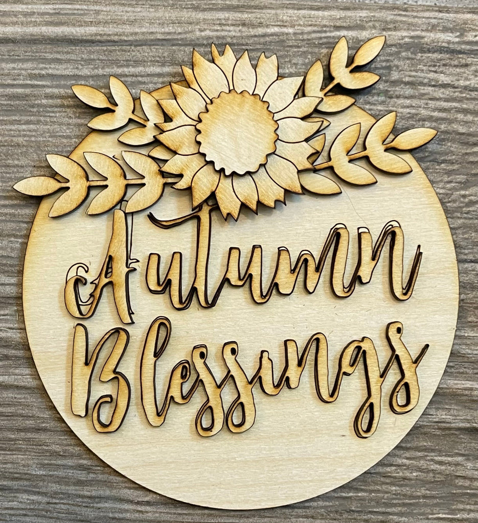 Autumn Blessings Tiered Tray Decor Bundle DIY -Fall Harvest Tiered Tray - Sunflowers Wood Decor Blanks