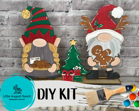 Christmas Freestanding Wood Gnome Outfits- Elf Interchangeable Gnomes - DIY Paint and Decorate Yourself
