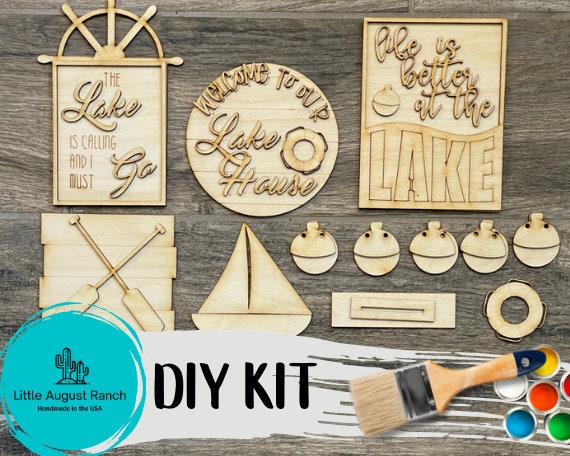 Lake Tiered Tray Decor Bundle DIY -  Lake House Tiered Tray Bundle - Summer Paint it Yourself