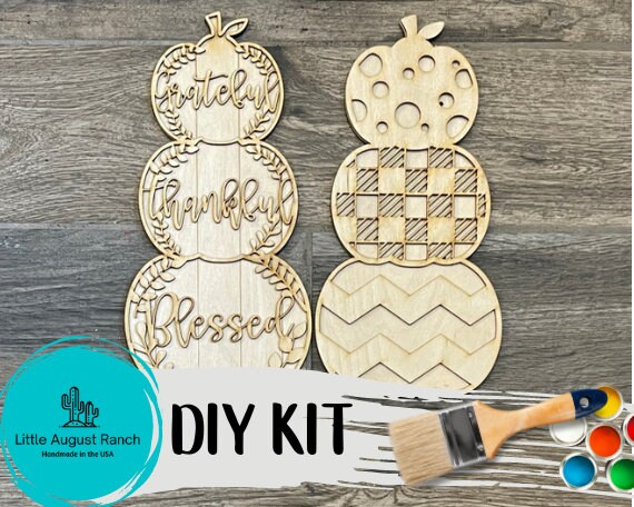12" DIY Pumpkin Craft Kit -Stacked Pumpkins Paint Kit