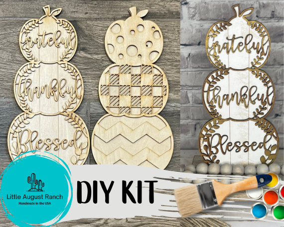 DIY Pumpkin Craft Kit -18" Stacked Pumpkins Paint Kit