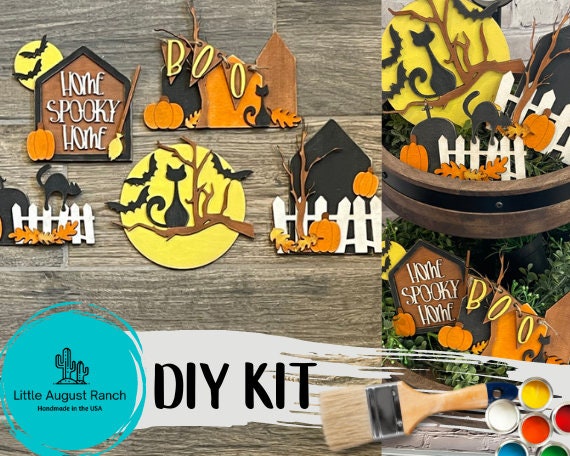 Halloween Tiered Tray Decor Bundle DIY -Spooky Tiered Tray - Black Cat Decor - Halloween wood blanks