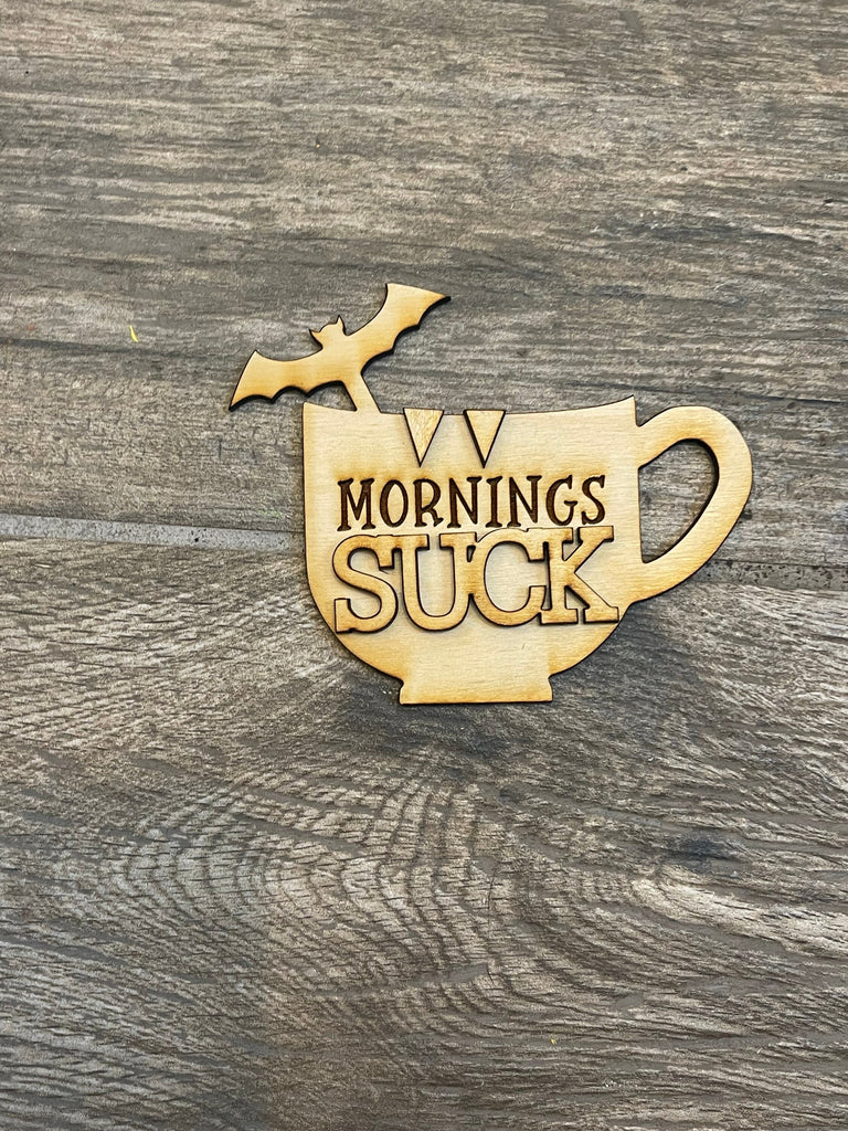 Little August Ranch Halloween mornings suck coffee cup magnet.