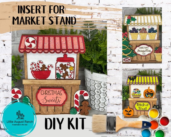 Christmas Candy Insert for Market Stand - DIY -Inserts for Market Stand -  Freestanding Shelf Decor - Paint it Yourself Kit