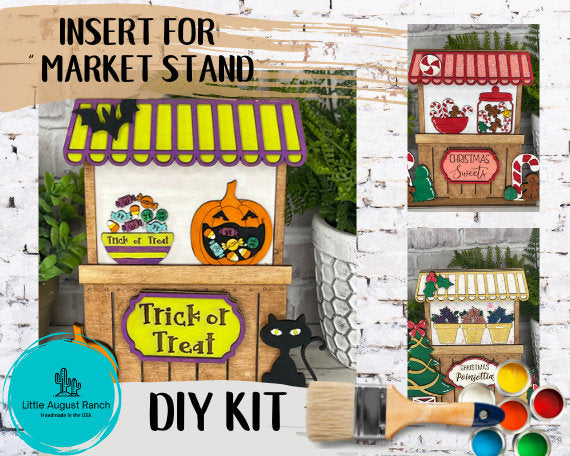Halloween Insert for Market Stand - DIY -Inserts for Market Stand -  Freestanding Shelf Decor - Paint it Yourself Kit - Pumpkin DIY