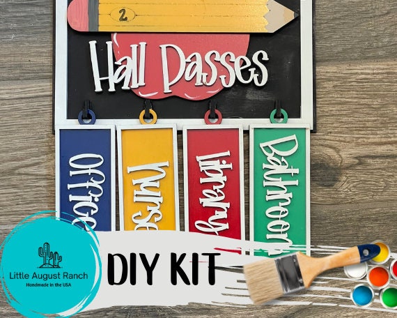 DIY Classroom Hall Pall Sign with Removable Hanging Tag Pieces - Teacher Door Hanger