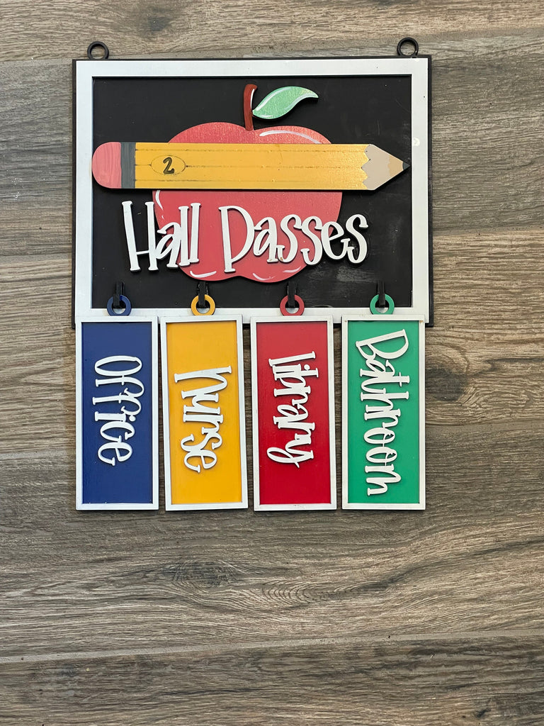 DIY Classroom Hall Pall Sign with Removable Hanging Tag Pieces - Teacher Door Hanger