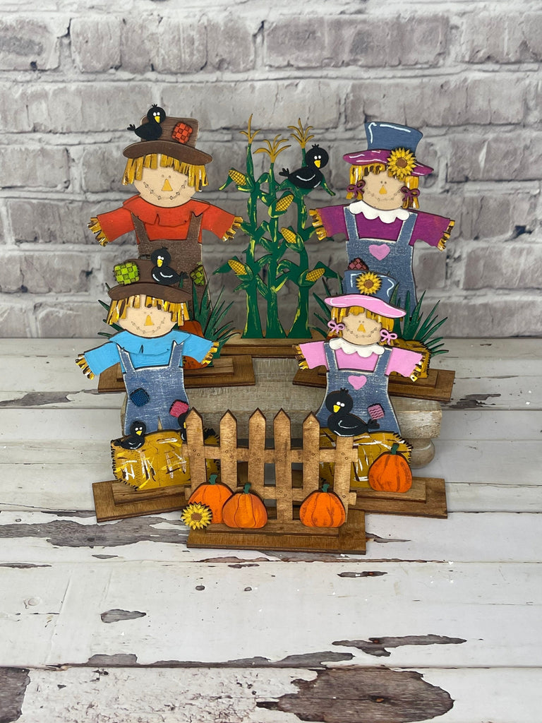 Build Your Family - Fall Family Decor - Scarecrow Tiered Tray Decor