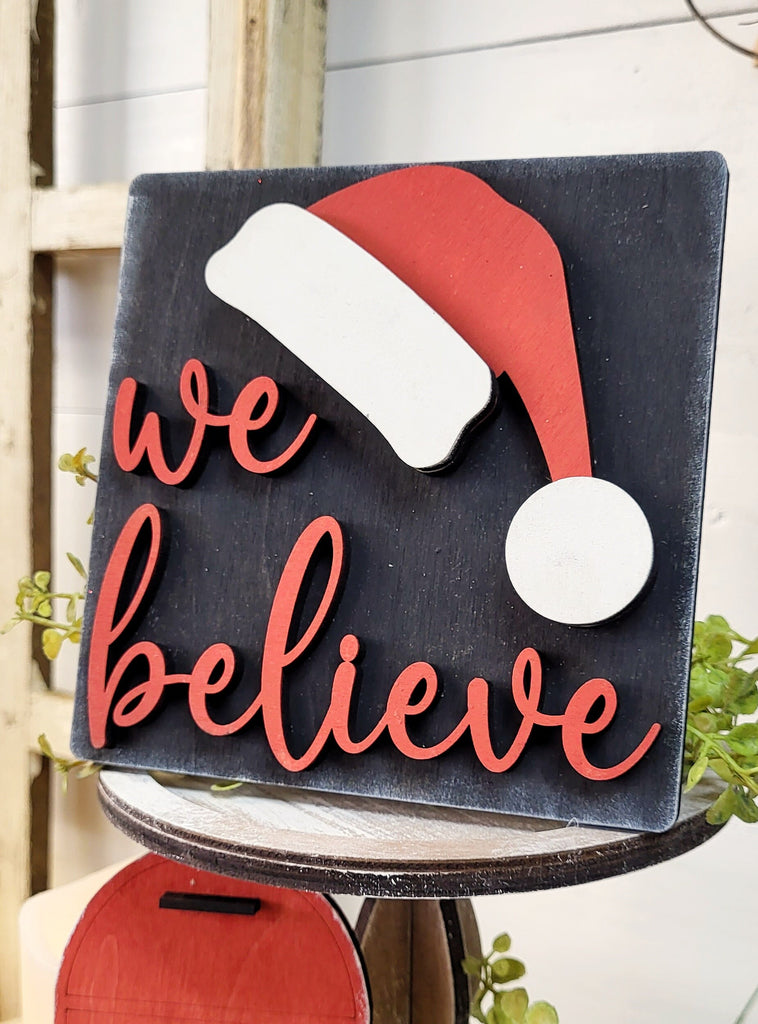 DIY We Believe Tiered Tray - Christmas Tier Tray Bundle - December 25th Tiered Tray Decor Bundle DIY