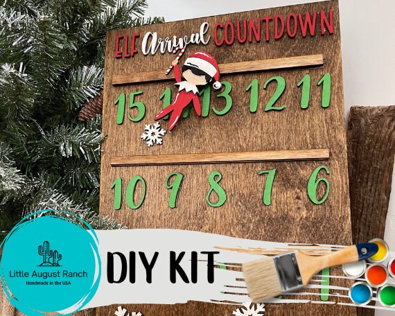 Christmas Elf Advent Calendar DIY Wood Kit- Christmas Countdown