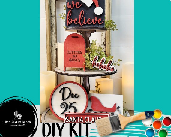 DIY We Believe Tiered Tray - Christmas Tier Tray Bundle - December 25th Tiered Tray Decor Bundle DIY
