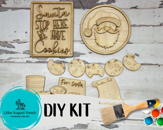 Milk & Cookies for Santa Tiered Tray DIY Kit - Quick and Easy Tiered Tray Bundle