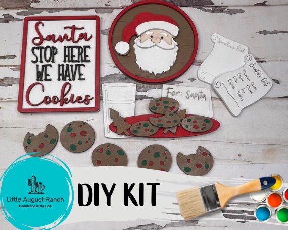 Milk & Cookies for Santa Tiered Tray DIY Kit - Quick and Easy Tiered Tray Bundle