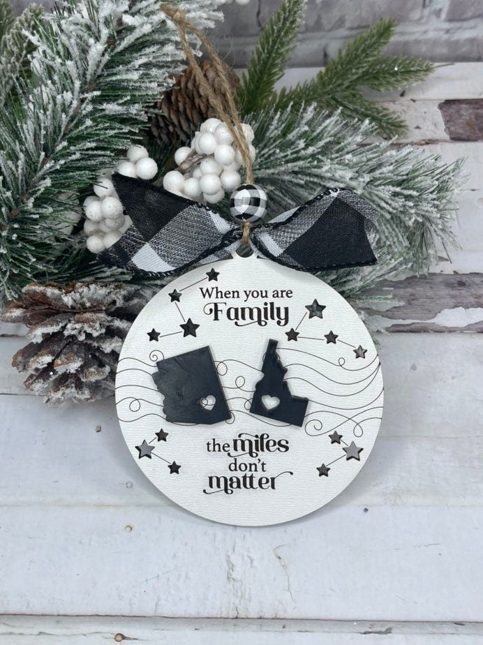 Togetherness Ornament - State to State Wood Christmas Ornament