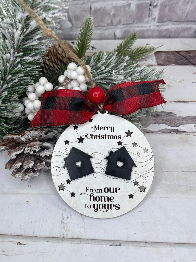 From Our House to Yours Ornament - Across the Miles Wood Christmas Ornament