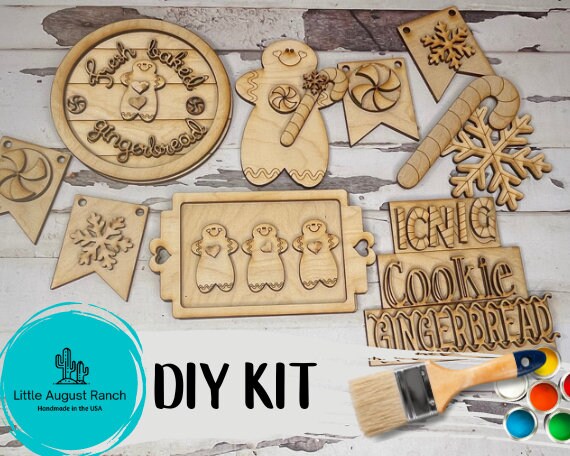 Gingerbread Baking Tiered Tray Decor Bundle DIY - Christmas Tiered Tray