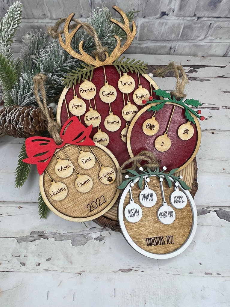 Personalized Christmas Ornament - Family Christmas Tree Ornament - Handmade Ornament 2021 - Friend Ornament - Ornament for Grandma