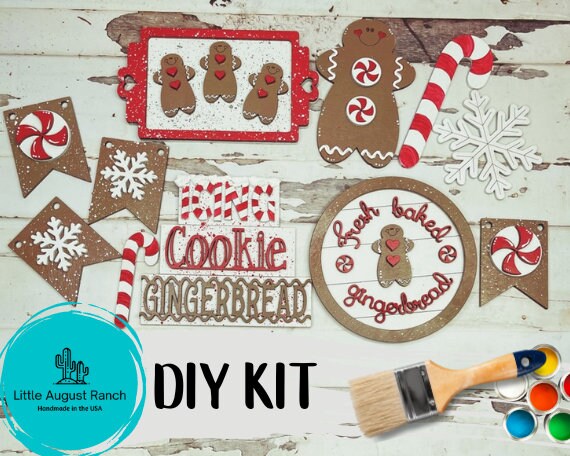 Gingerbread Baking Tiered Tray Decor Bundle DIY - Christmas Tiered Tray