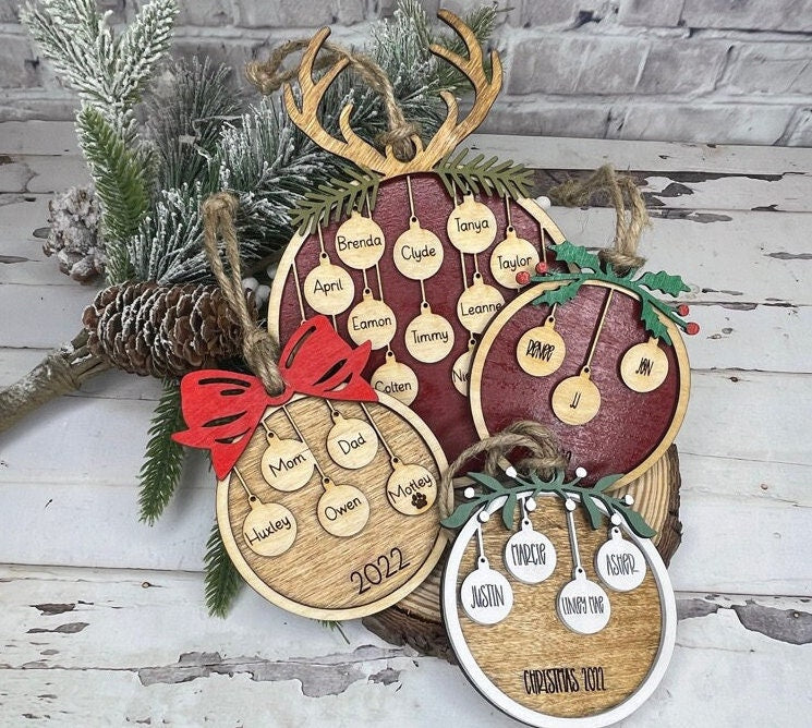 Personalized Christmas Ornament - Family Christmas Tree Ornament - Handmade Ornament 2021 - Friend Ornament - Ornament for Grandma