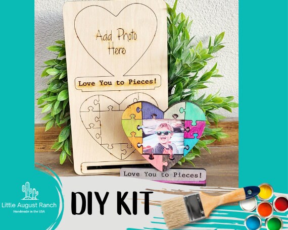 Valentine Kids Wood DIY - Valentine's Day Craft - Paint it Yourself Kit - Party Kids Craft