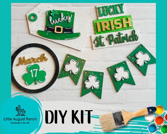 St Patricks DIY Tiered Tray - Lucky Tier Tray Bundle - Tiered Tray Decor Bundle DIY - March 17th Tiered Tray Pieces