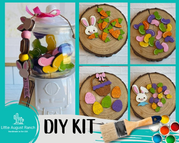 Easter Gumball Machine Filler - DIY Gumball Filler Craft Kit - Wood Blanks - Easter Bunny