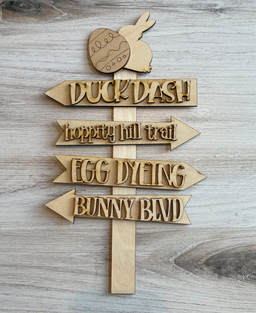 Easter Tiered Tray - Bunny Street Signs -Tiered Tray Decor Bundle DIY - Spring Decor - Shelf Decor