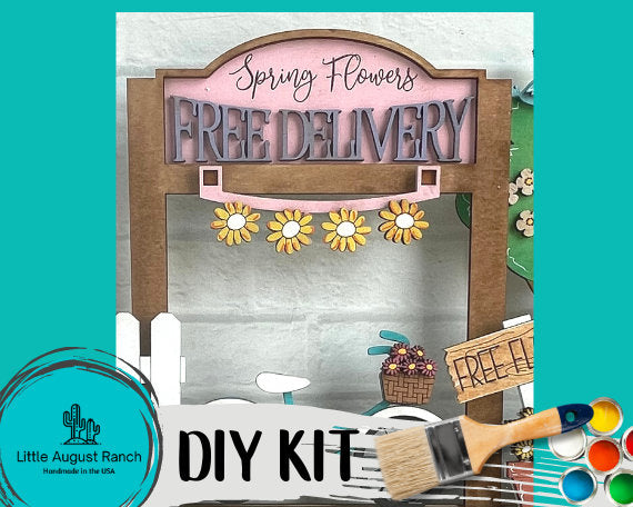 Market Stand Sign Holder - Add-on for Holder Box DIY Wood Paint Kit - Tiered Tray Substitute - DIY Wood Paint Kit